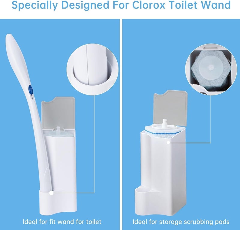 TEITEAI Holder for Clorox Toilet Wand, Compatible with Clorox Toilet Wand Holder only, White & Gray - Image 3